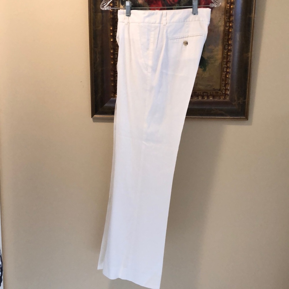 🕊️Theory Classic Belt loops, back button, faux front pocket linen blend pants